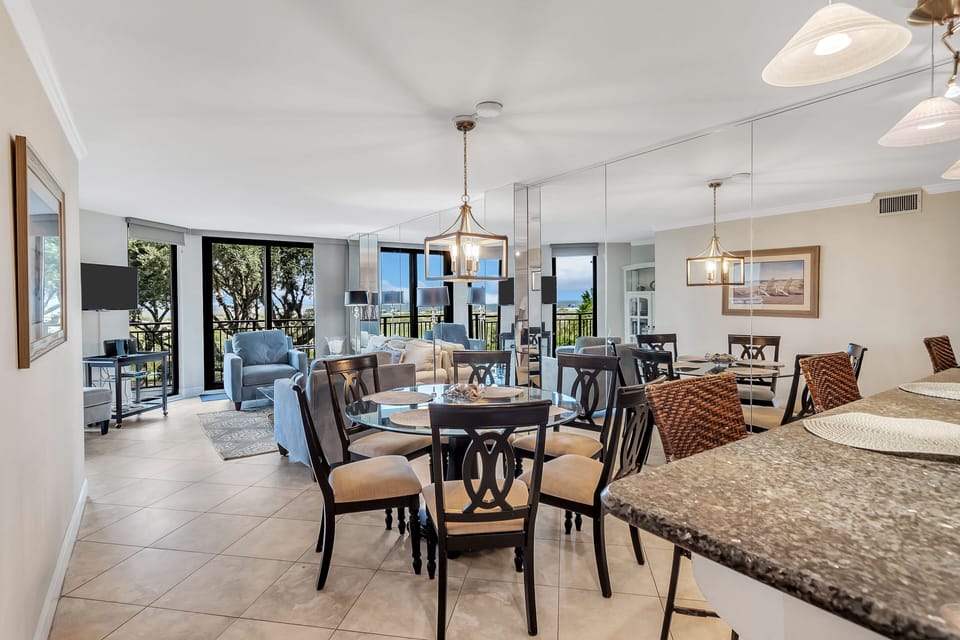 Open living and dining concept.