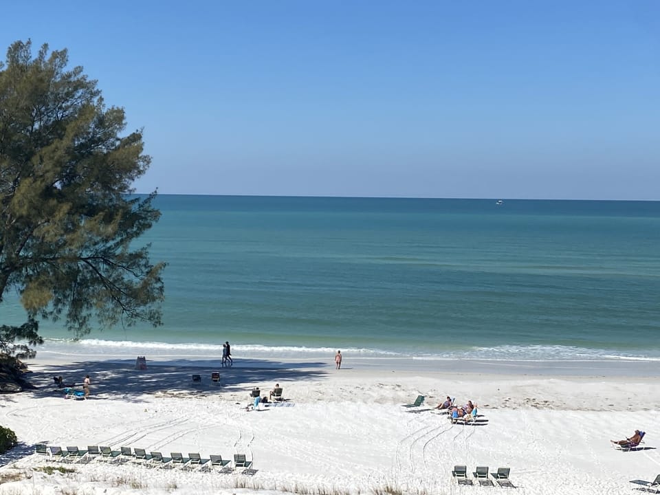 View of the private beach from your balcony
