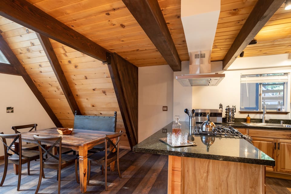 Dining area and kitchen.