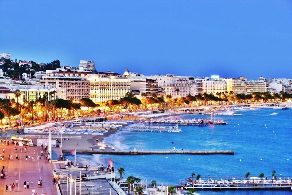 Famous Croisette & bay of Cannes