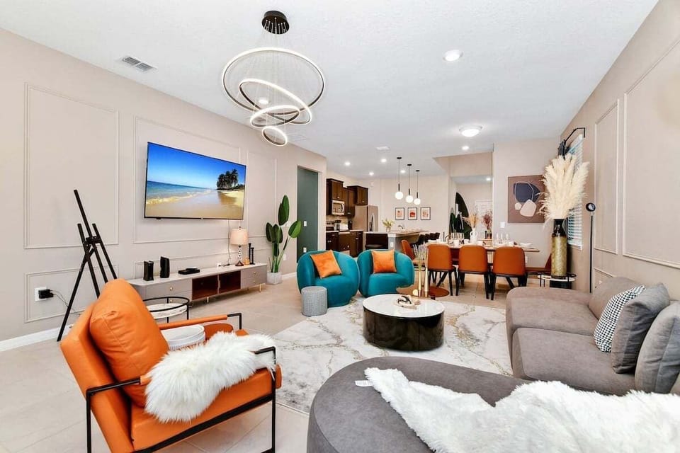 living room with smart TV