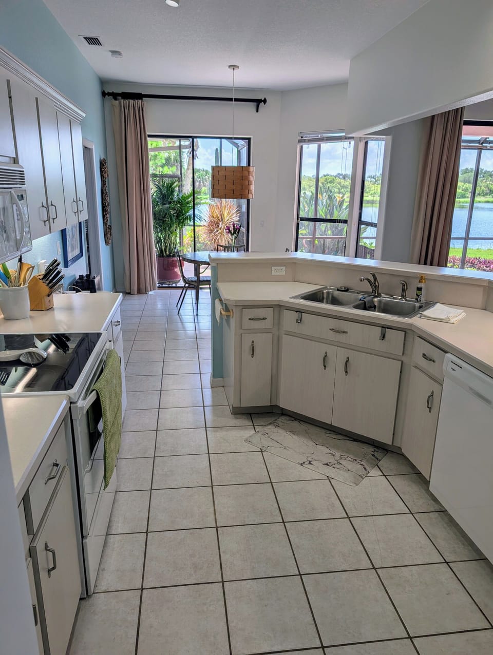 Kitchen looks out onto the water and breakfast area.  Perfect for conversation. 