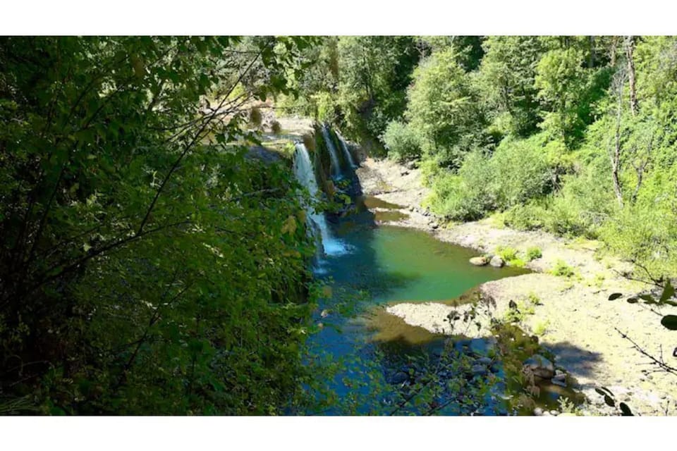 20 minute walk, or four minute drive to access below waterfall