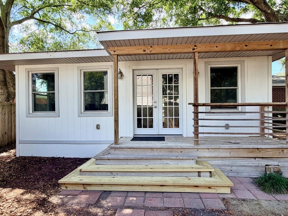 Step outside to your private backyard.