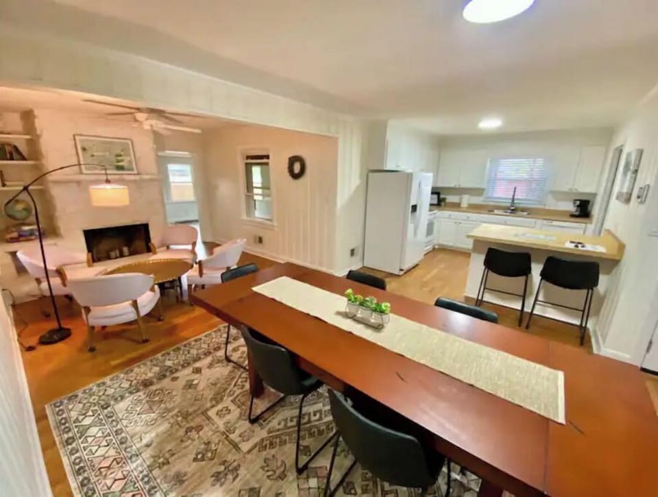 Large indoor dining and fully equipped kitchen