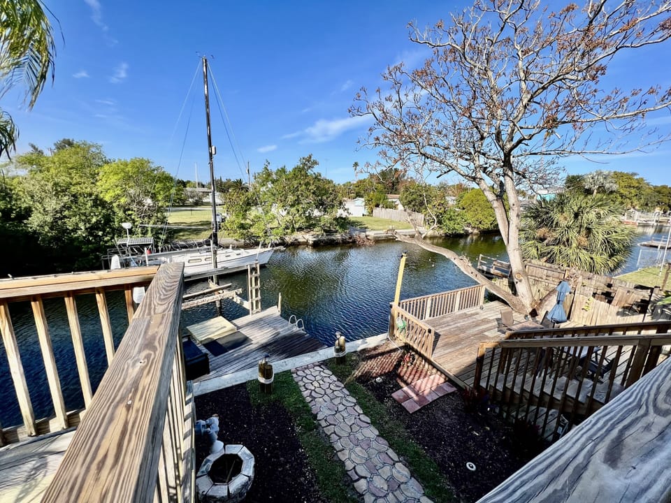Large waterfront backyard