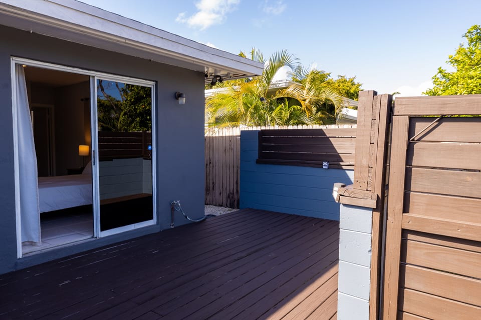 Outdoor deck, spacious for your workout, yoga, or relaxing 