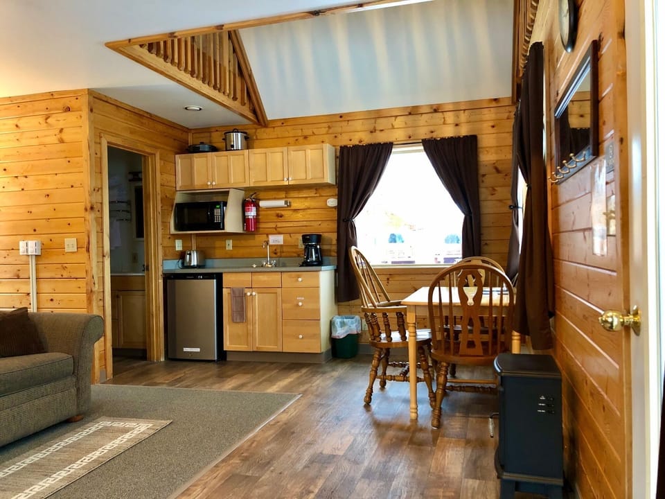 dining table and kitchenette