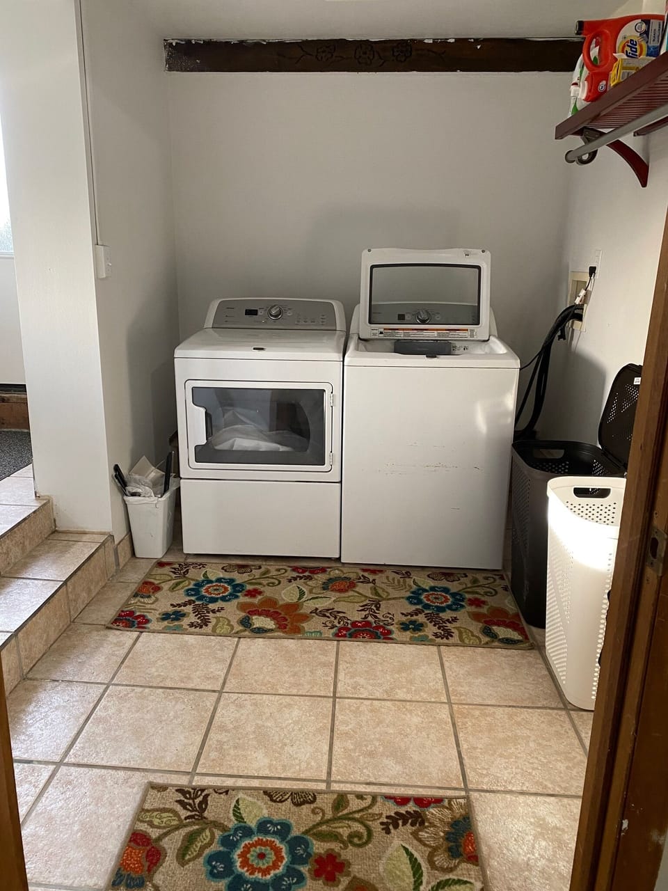 Laundry room, shared with tenant in separate apartment over garage