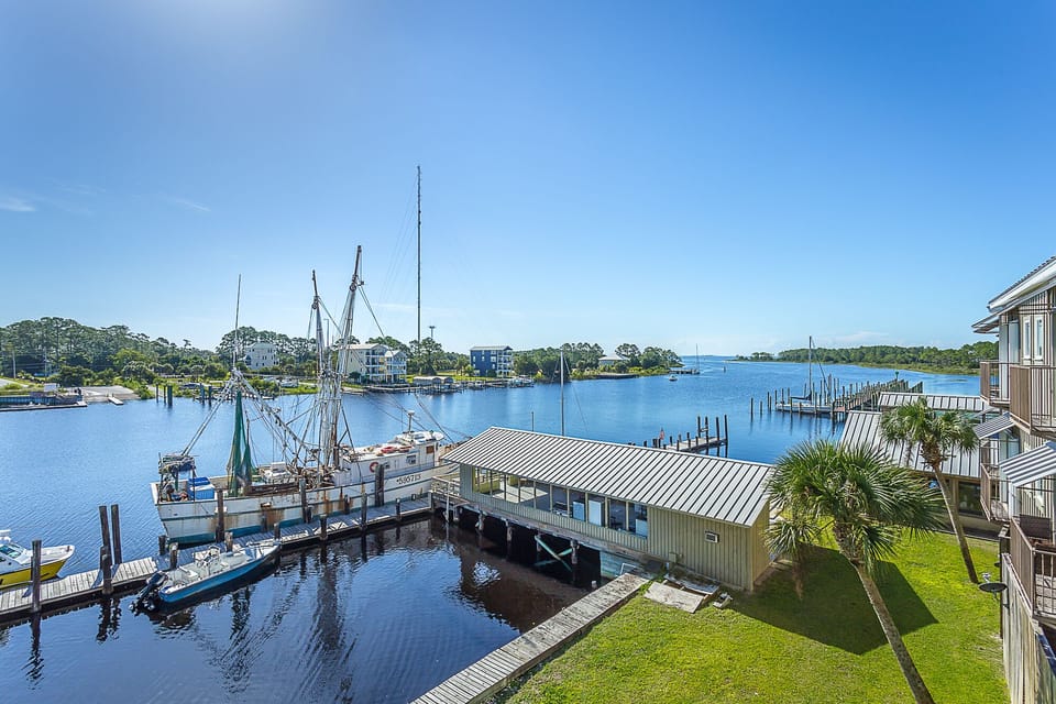 View of the Carrabelle River from upstairs balcony