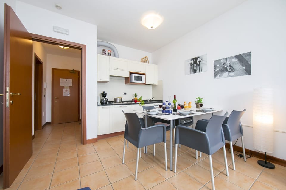 Modern kitchen and dining area