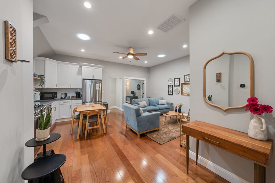 Welcoming foyer with an extra desk!