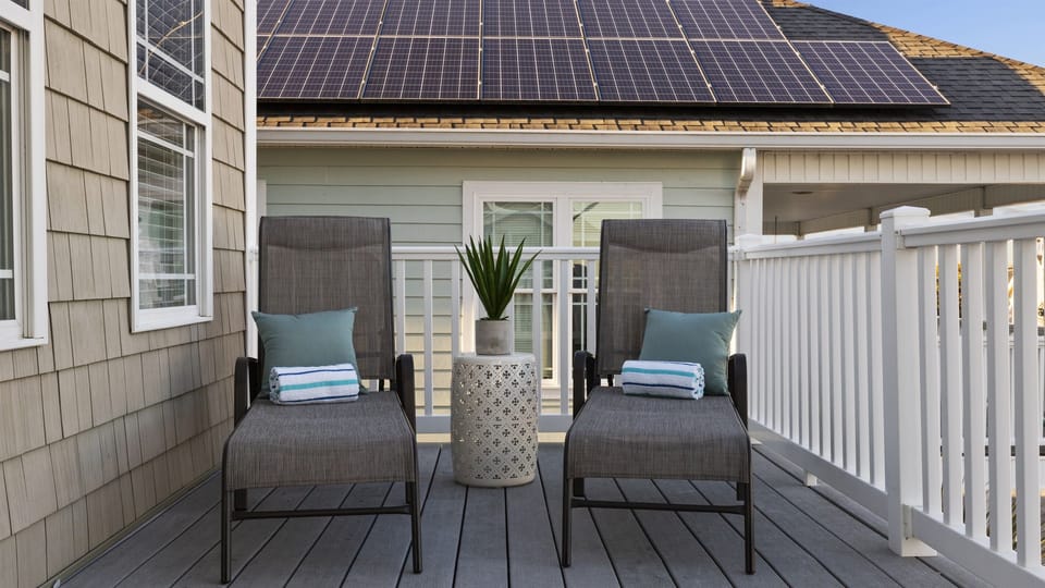 Want to catch some rays?  This prime spot will see plenty of morning sunlight and benefits from a little shade and a cool breeze in the afternoon.