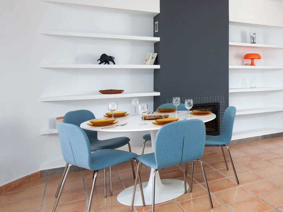 Furniture, Table, Chair, Tableware, Shelf, Interior Design, Wood, Dishware, Shelving