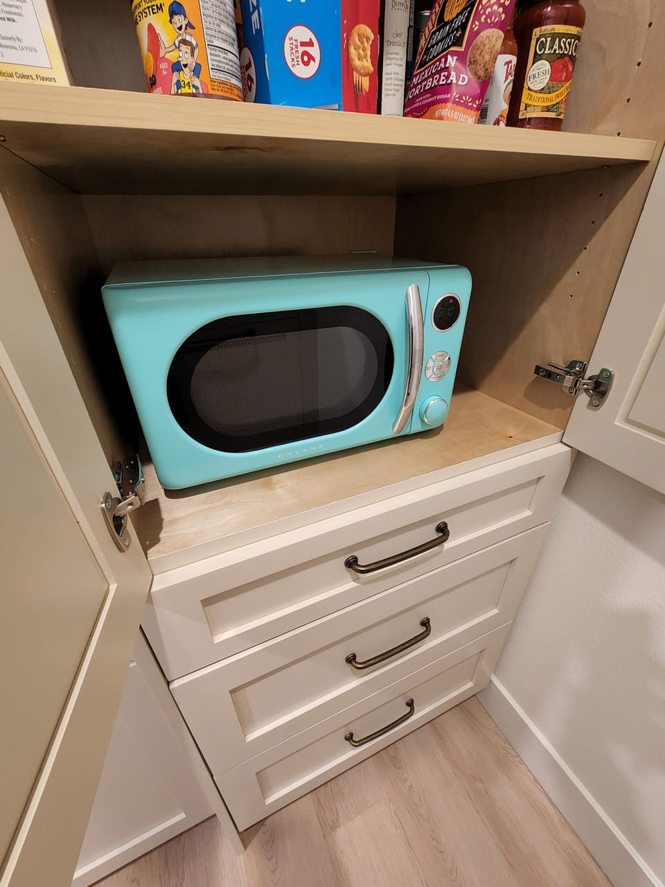 Microwave and pantry