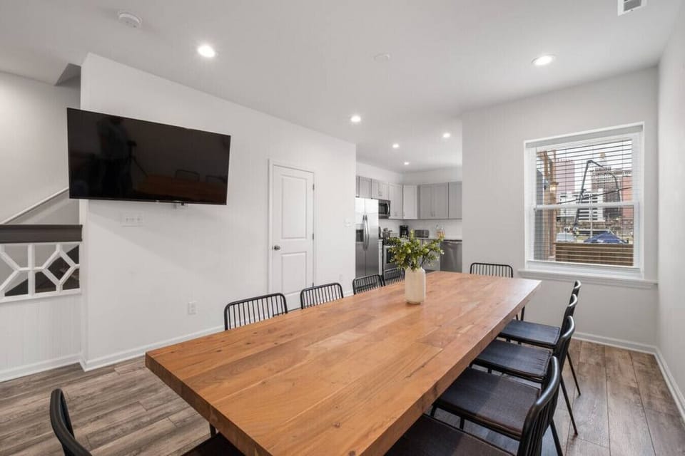 Dining table has ample seating for 10.