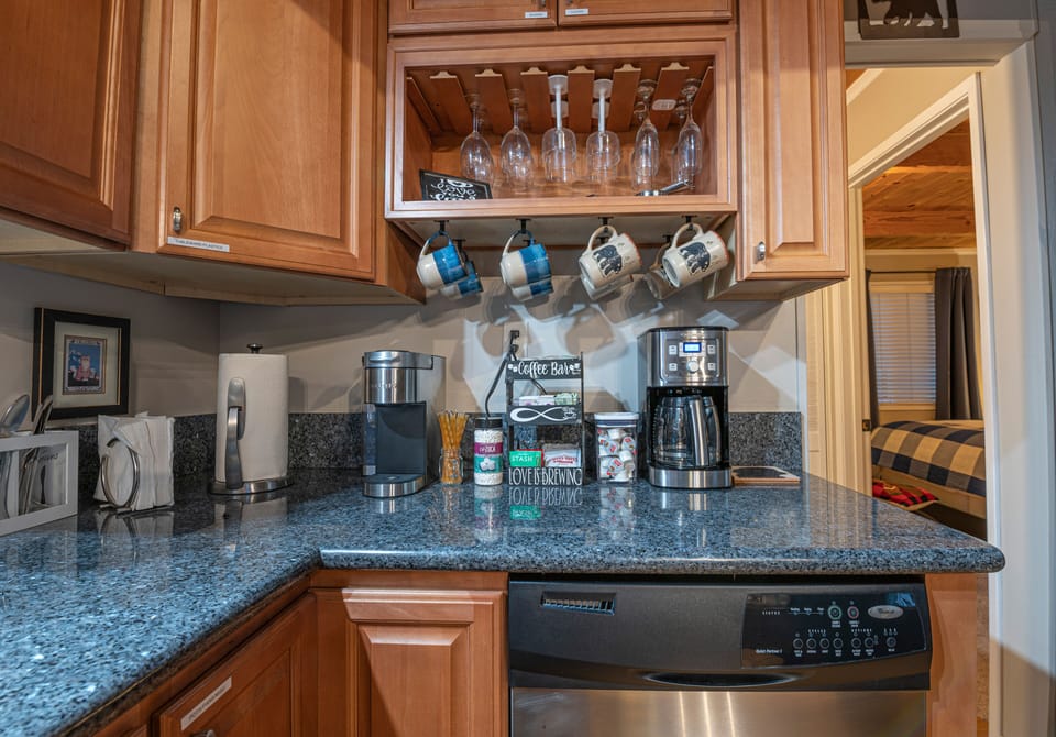 Enjoy the beverage station. We offer both a Keurig and drip coffeemaker.
