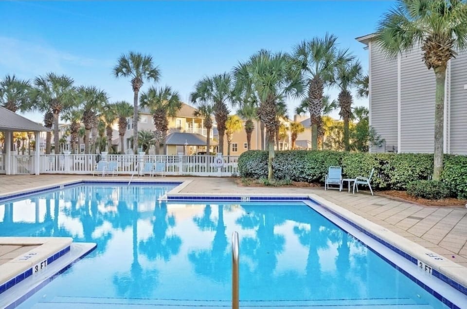 Resort pool with gate code access 