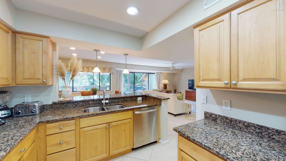 Fully Stocked Kitchen with Views of the Golf Course
