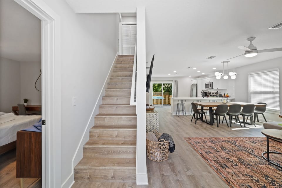 Enter to find a spacious, open front to back living area