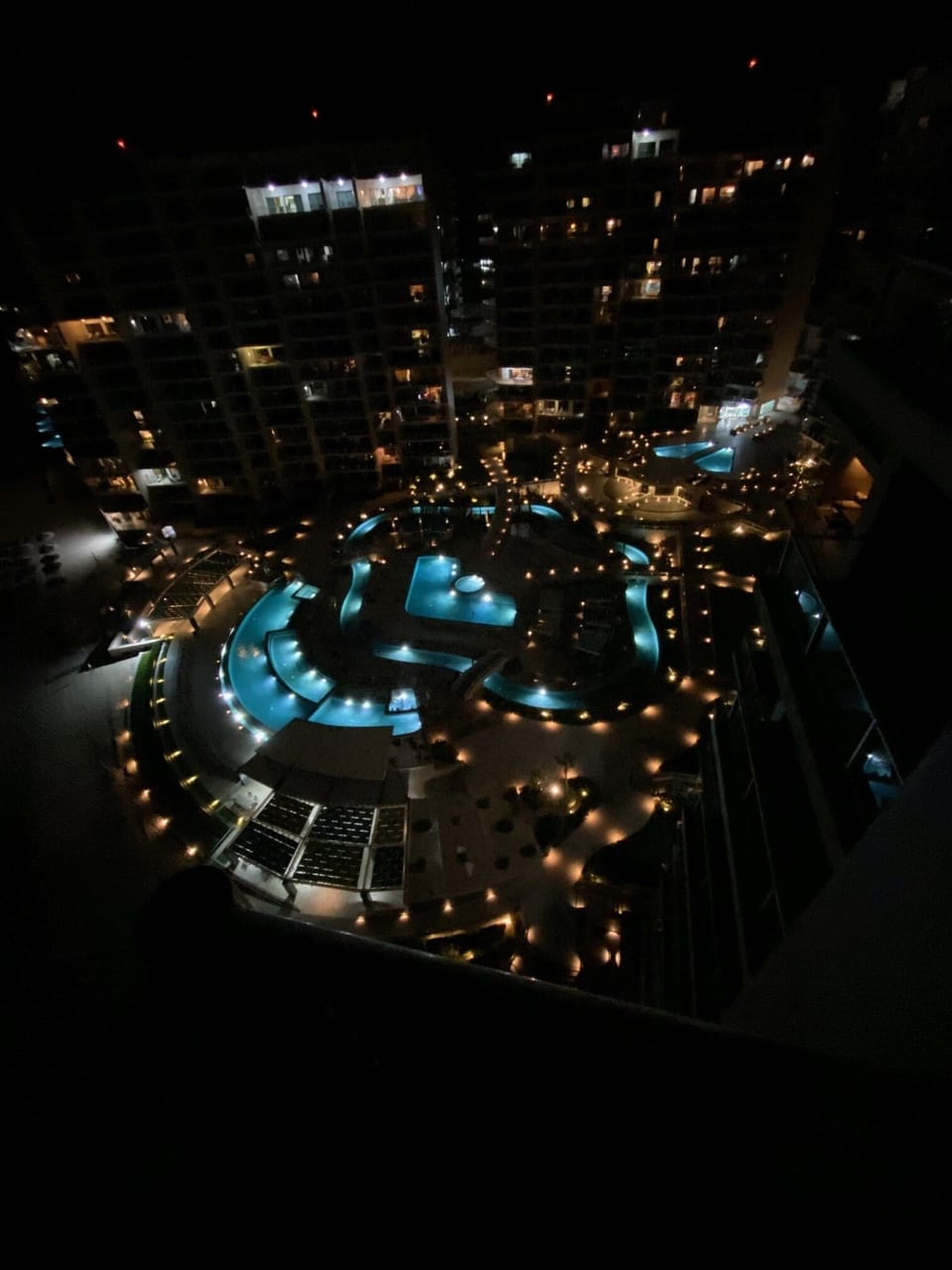 Great pool area view in night time from 14th floor.