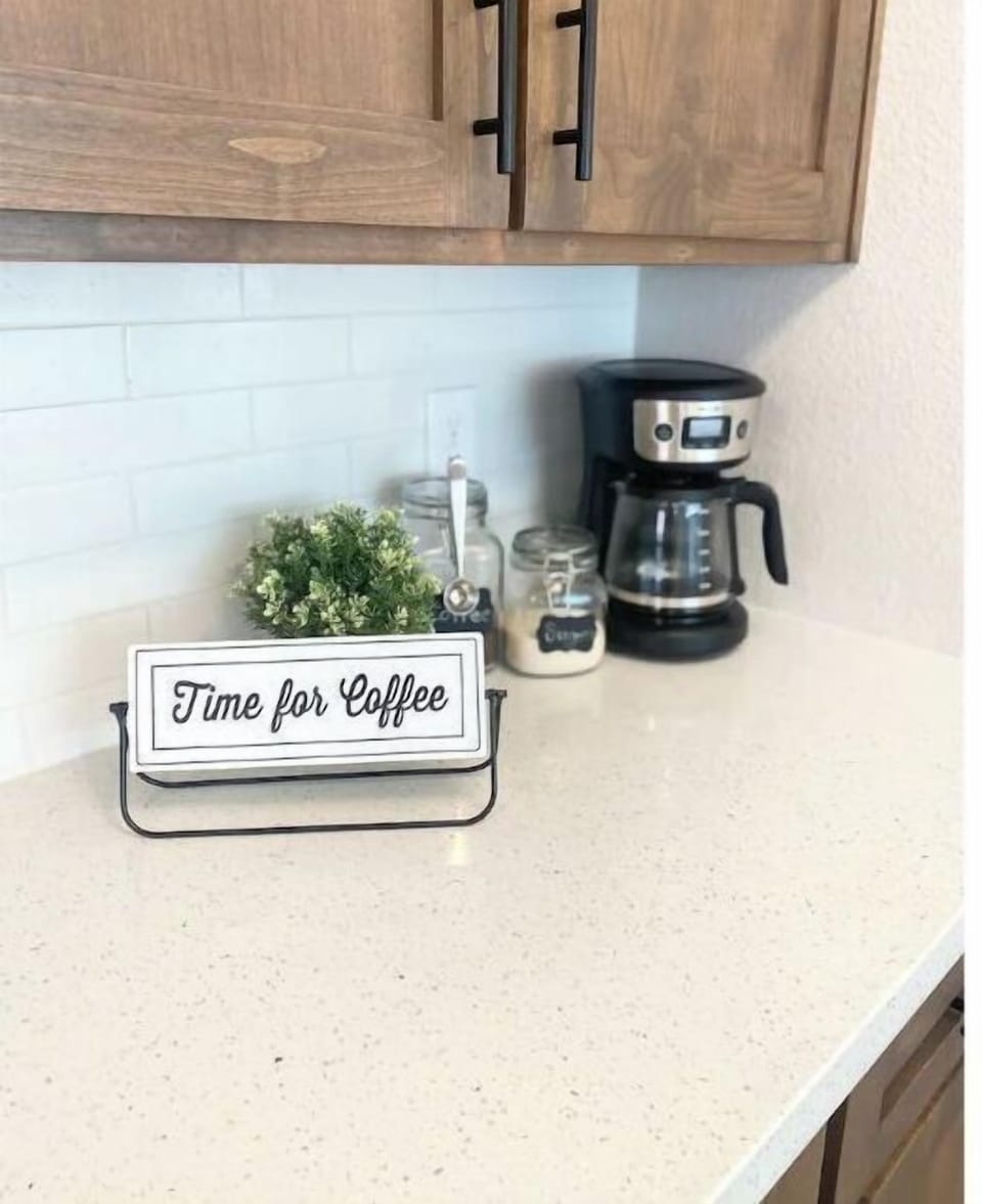 Coffee, creamer and sugar is available.