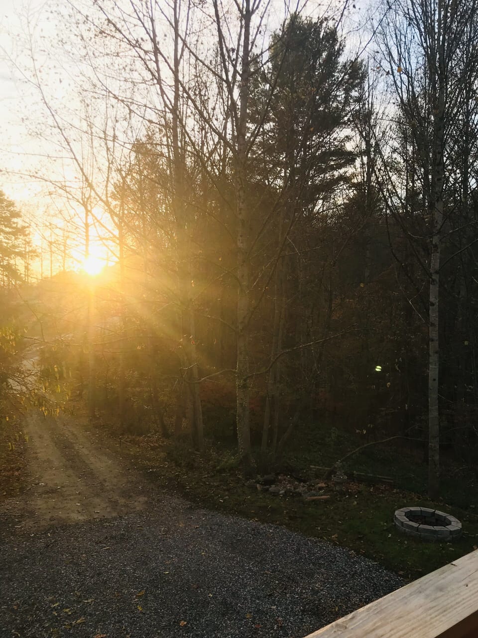 Sunrise on the side deck! 10/25/2022 
(overlooking the private parking area)