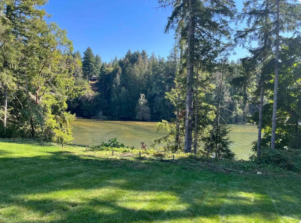 Expansive lawn with high-bank waterfront views.  Look for eagles!