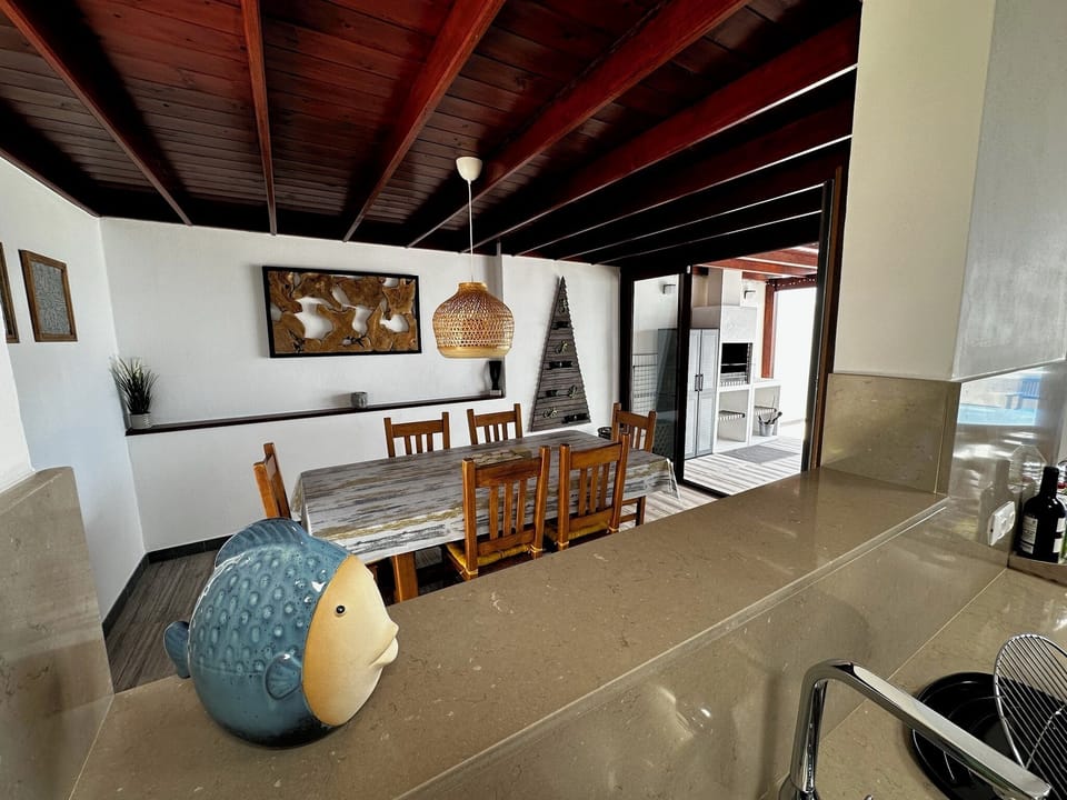 View through to the dining room from the kitchen