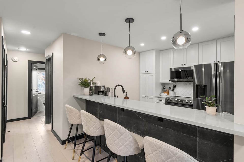 Kitchen Bar and Hallway
