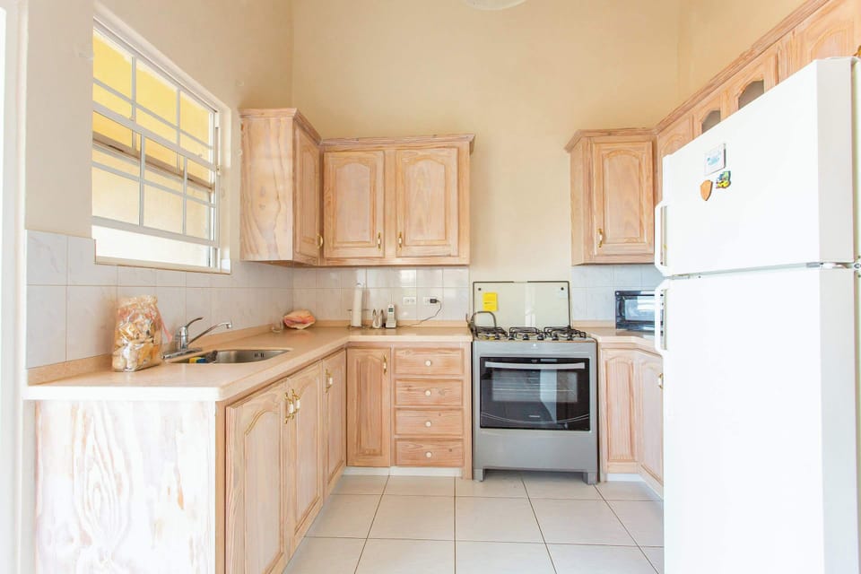 A fully-equipped kitchen for preparing meals at home