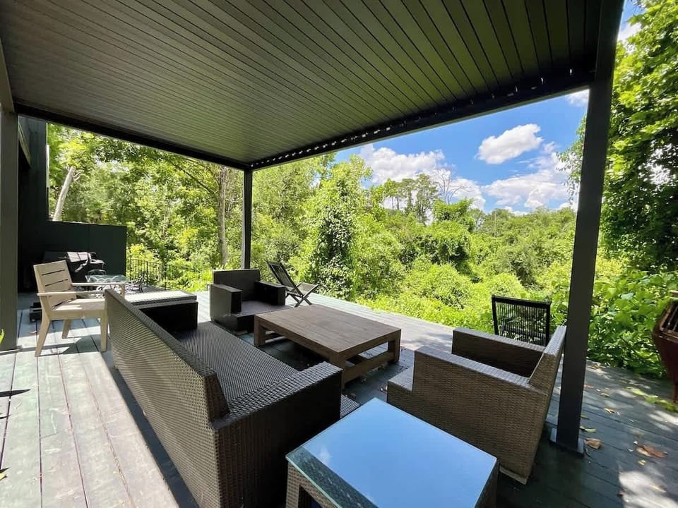 Beautiful deck and pergola overlooking Houston's Buffalo Bayou