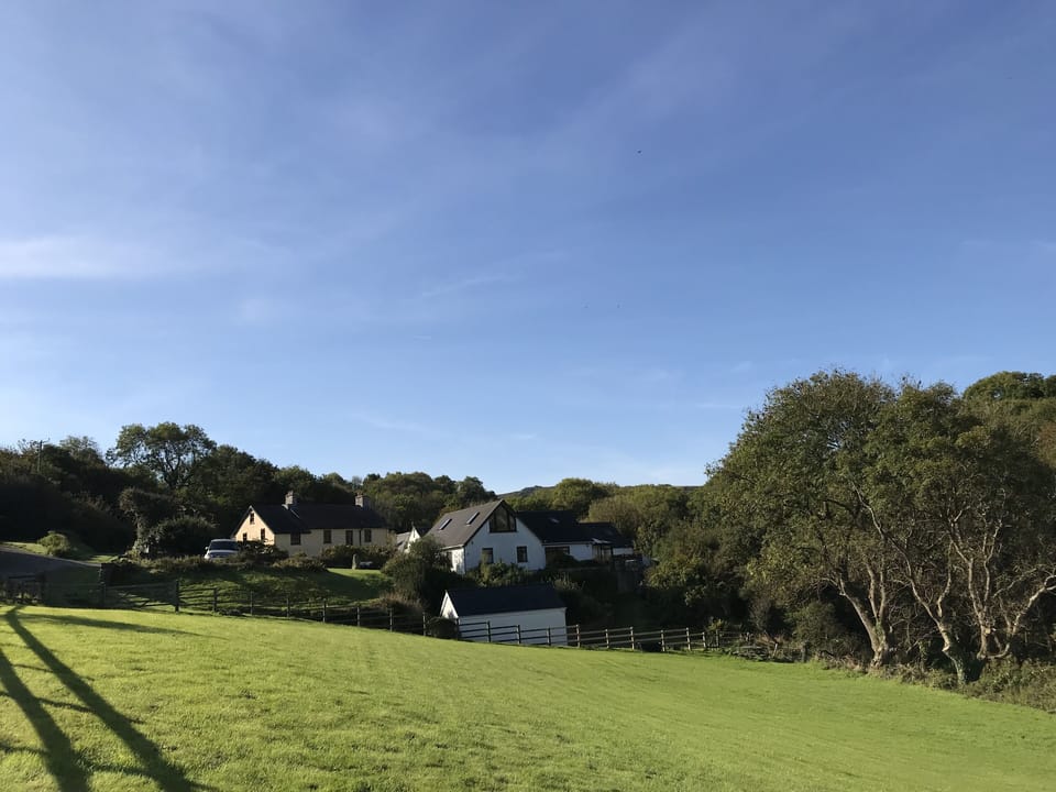 Our cottage (white one at the front), photo taken from our paddock.