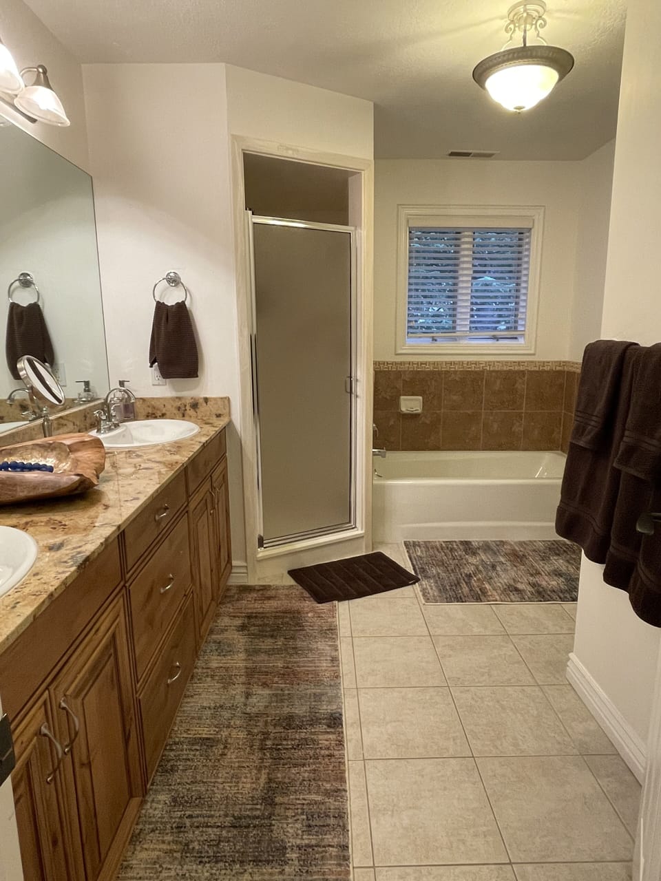 2nd floor, hall bathroom
Bathtub & separate shower, toilet, double sinks
