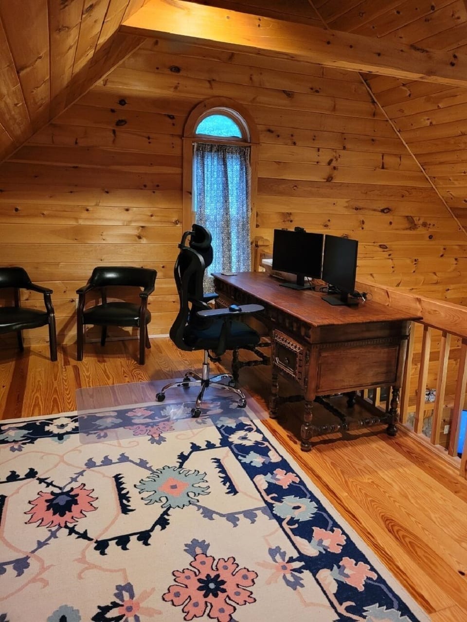 Office Area in the Loft with double monitors.