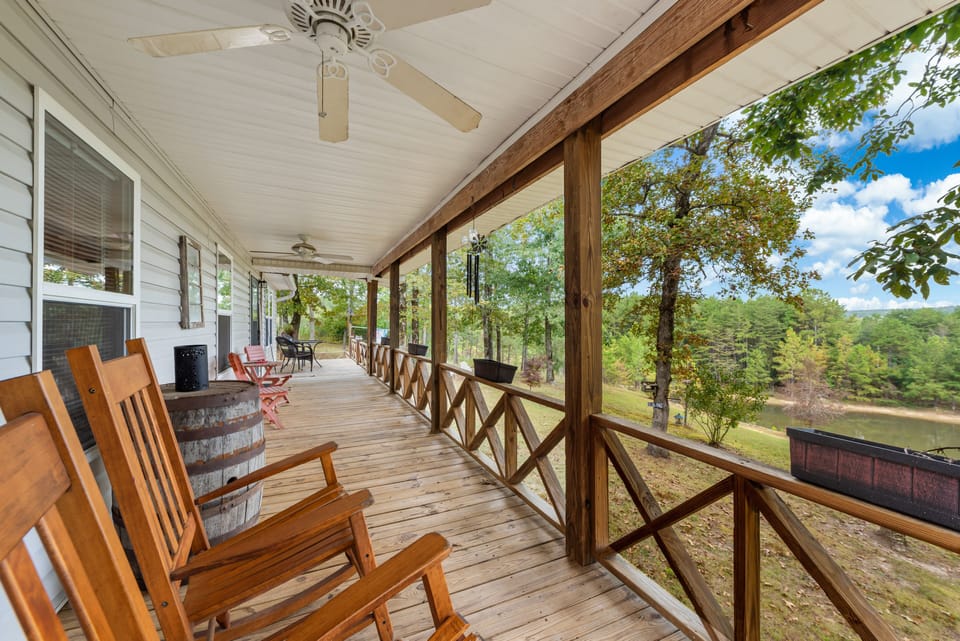 Enjoy the Wildlife as you sit on the large front porch overlooking the lake.