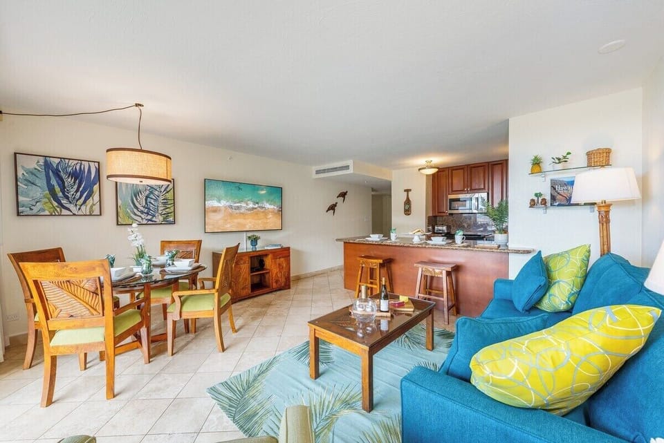 Relax in the inviting living room, complete with a comfortable sleeper sofa and TV