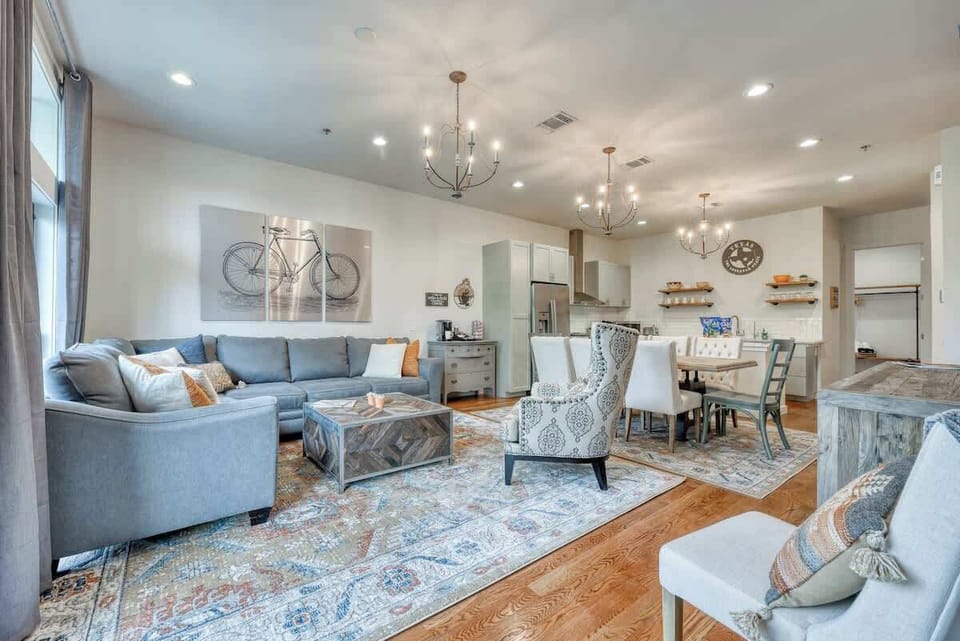 Large comfortable sectional seating