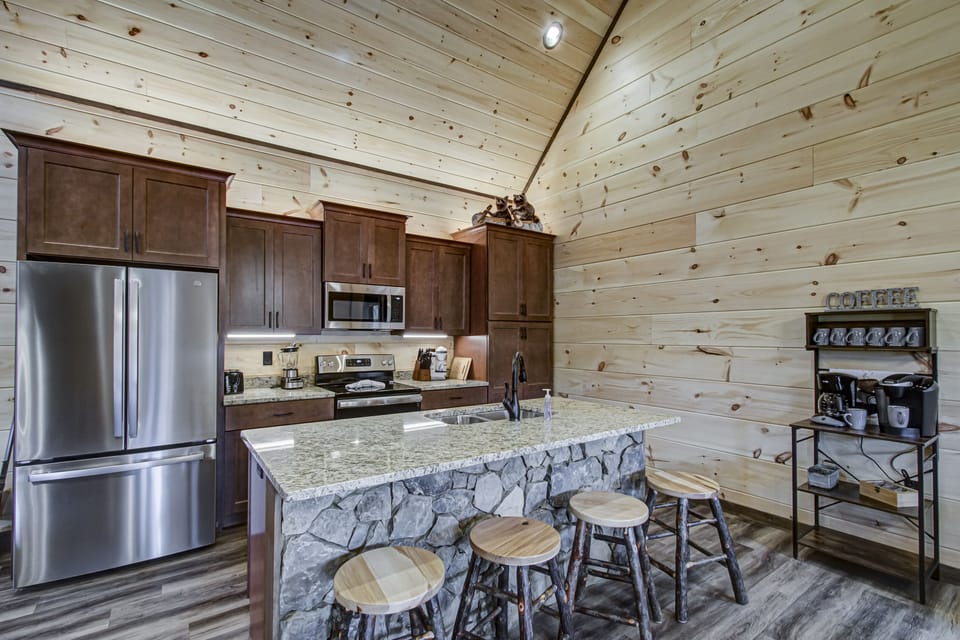 Breakfast Bar with Coffee Center - Full Custom Kitchen