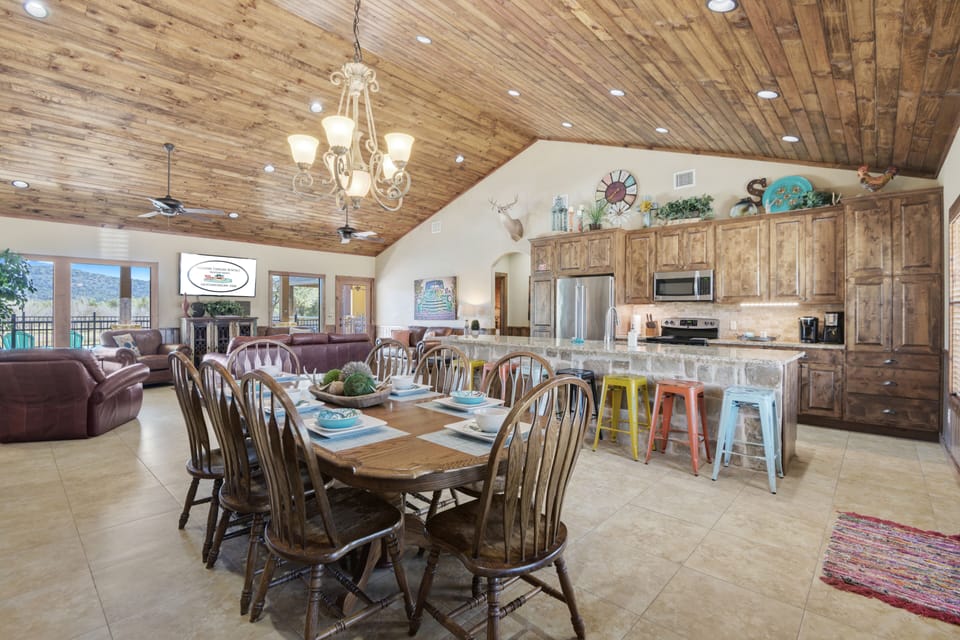 Pull up a seat at the table of at the breakfast bar.