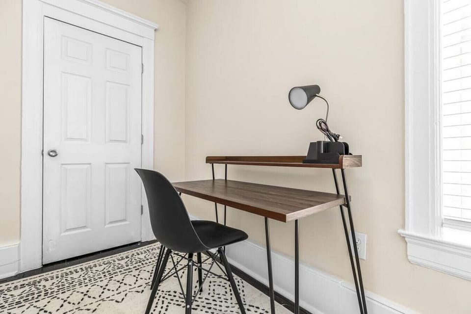 Office space features work station with room to work remotely and access to high speed internet.