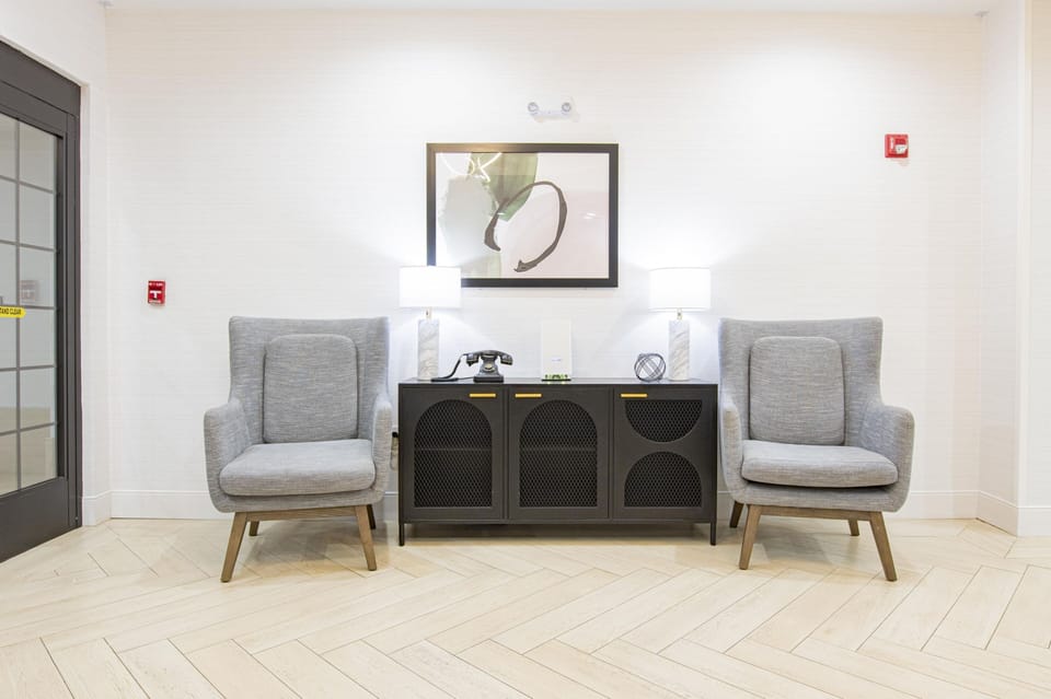 Find comfort in a thoughtfully designed seating area, where you can unwind in modern elegance.