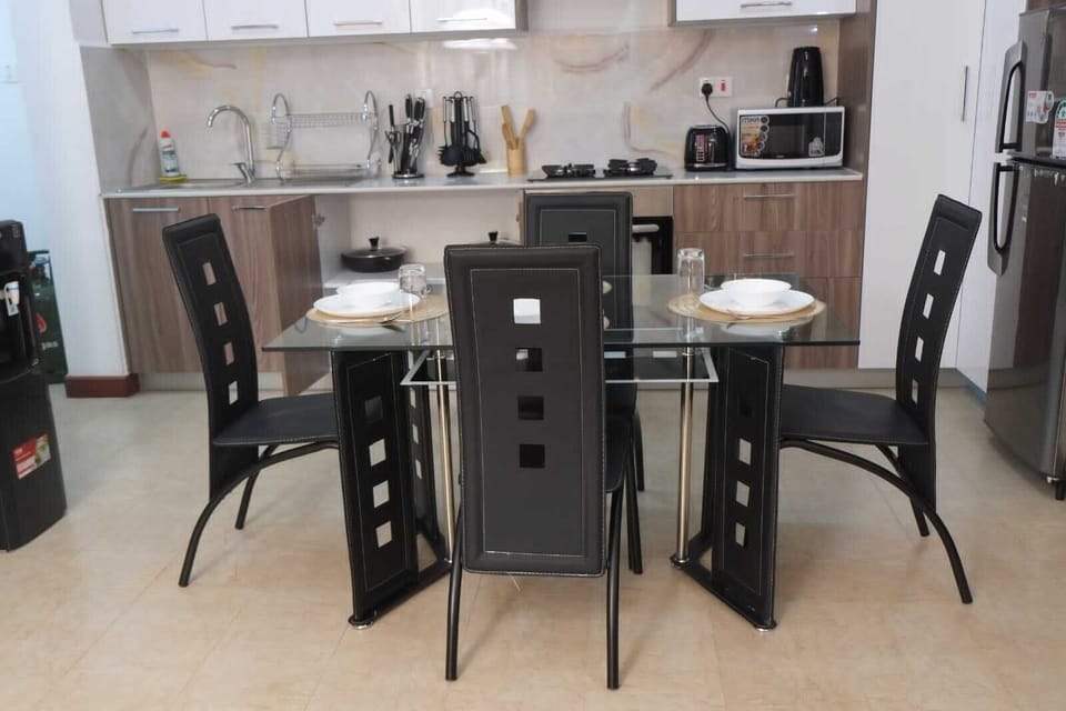 Dining area, can as well be used as working area for business trips