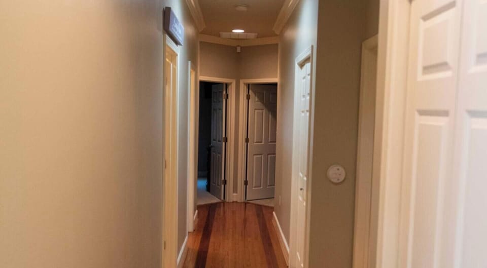 Hardwood floors extend throughout the entire house.