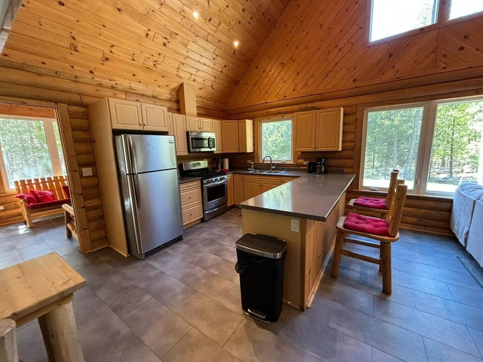 Lots of room for entertaining. The floors at Blazed Inn are heated by radiant heat, and are so comfortable on the feet. 
