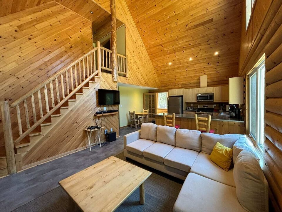 A view of the Great room with modern comforts, including smart TV.  Imagine curling up with a book, enjoying a glass of wine and completely disconnecting for a while. 