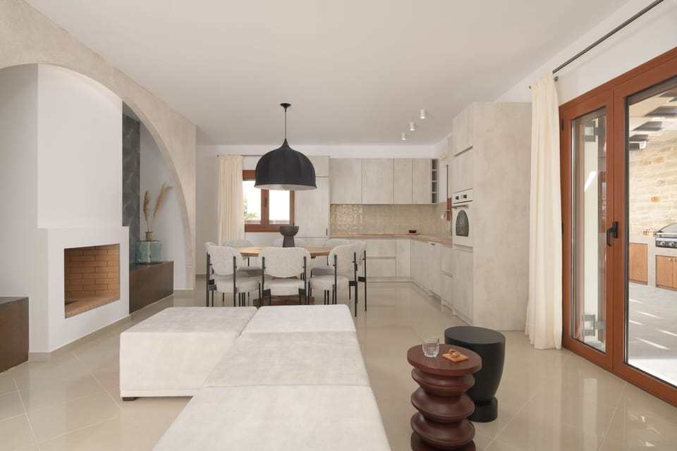 The living room & dining area opens to the terrace.