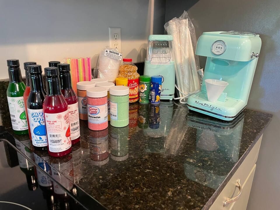 Cotton Candy, Snow Cone and Popcorn machines :) Supplies included. 