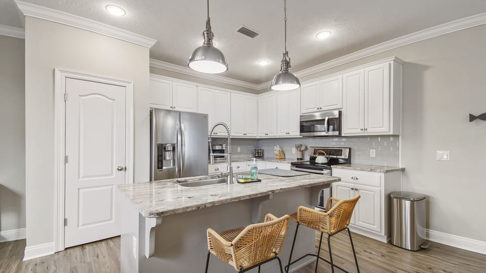 Kitchen is stocked with all you will need to cook your favorite meal
