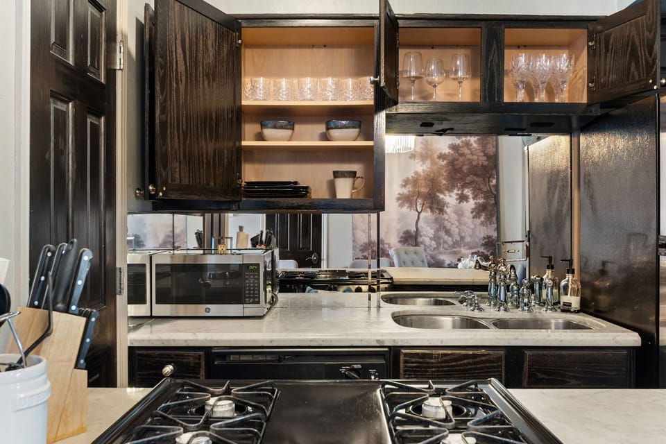 Kitchen with Nespresso Maker and Gas Stove